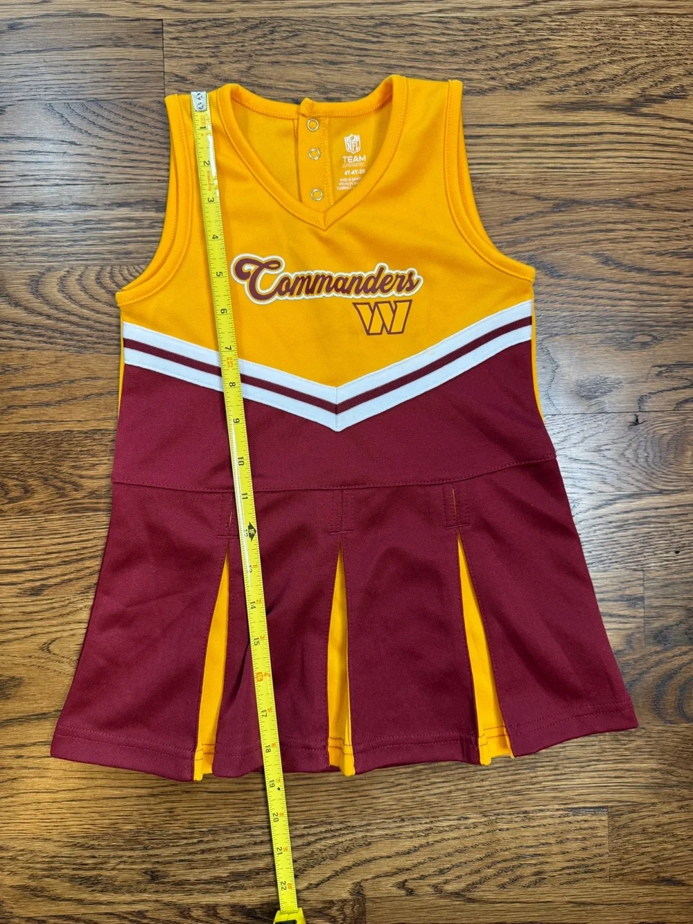 NFL Team Apparel Washington Commanders Girls Tank Cheer Dress - Gold & Maroon 4T